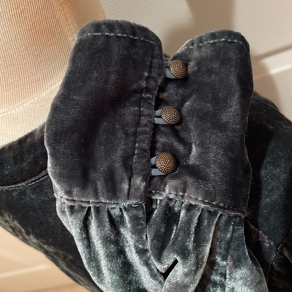 Anthropologie Holding Horses Crushed Velvet Shirt Dress - Picture 3 of 4